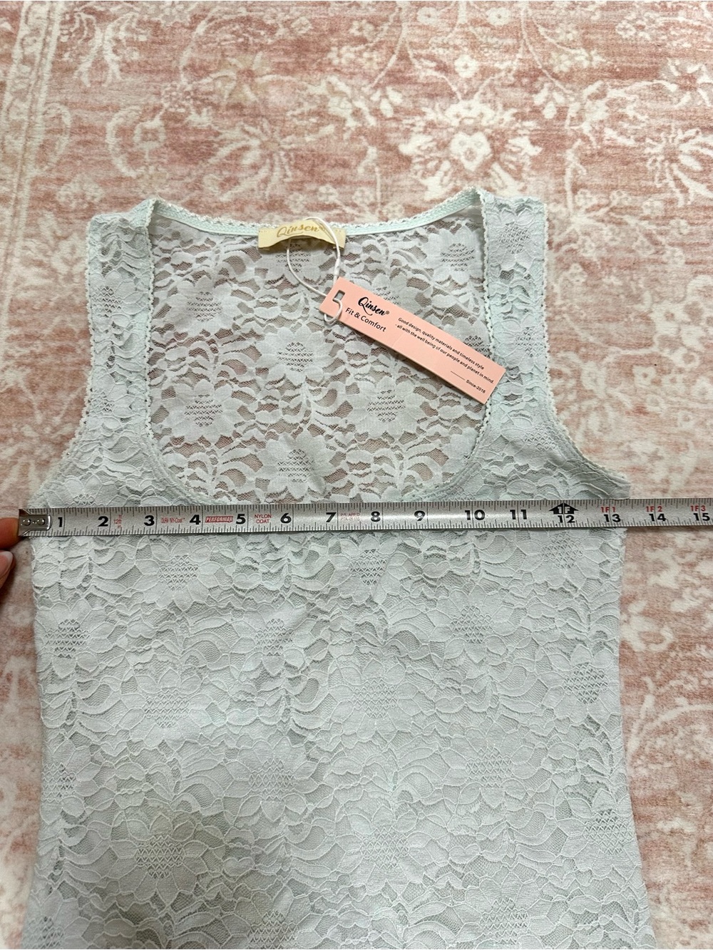 NWT 🩵 Y2K Baby Blue Lace Square-Neck Tank Top - Picture 7 of 8